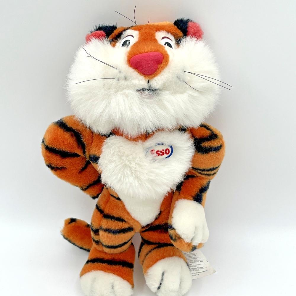 Vintage Esso Tiger Plush Stuffed Animal 10" Advertising Promo Gas Station Mascot - Picture 1 of 11
